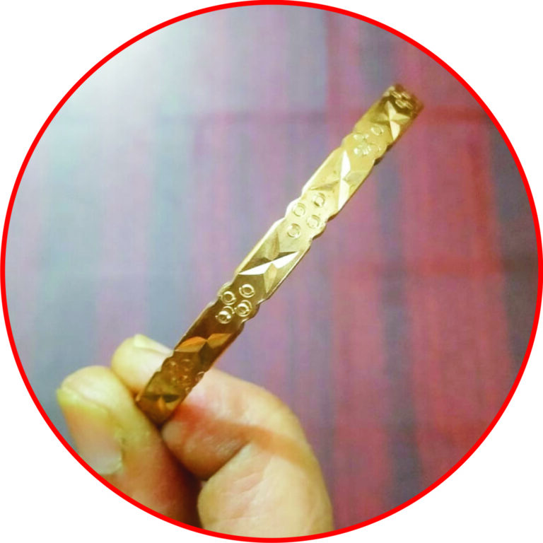 Jewelniche Gold Plated Metal Natural 5 Mukhi Rudraksha Designer Stylish  Bracelet 6-7mm Original channel design